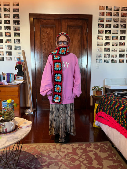 Granny square scarf-hat