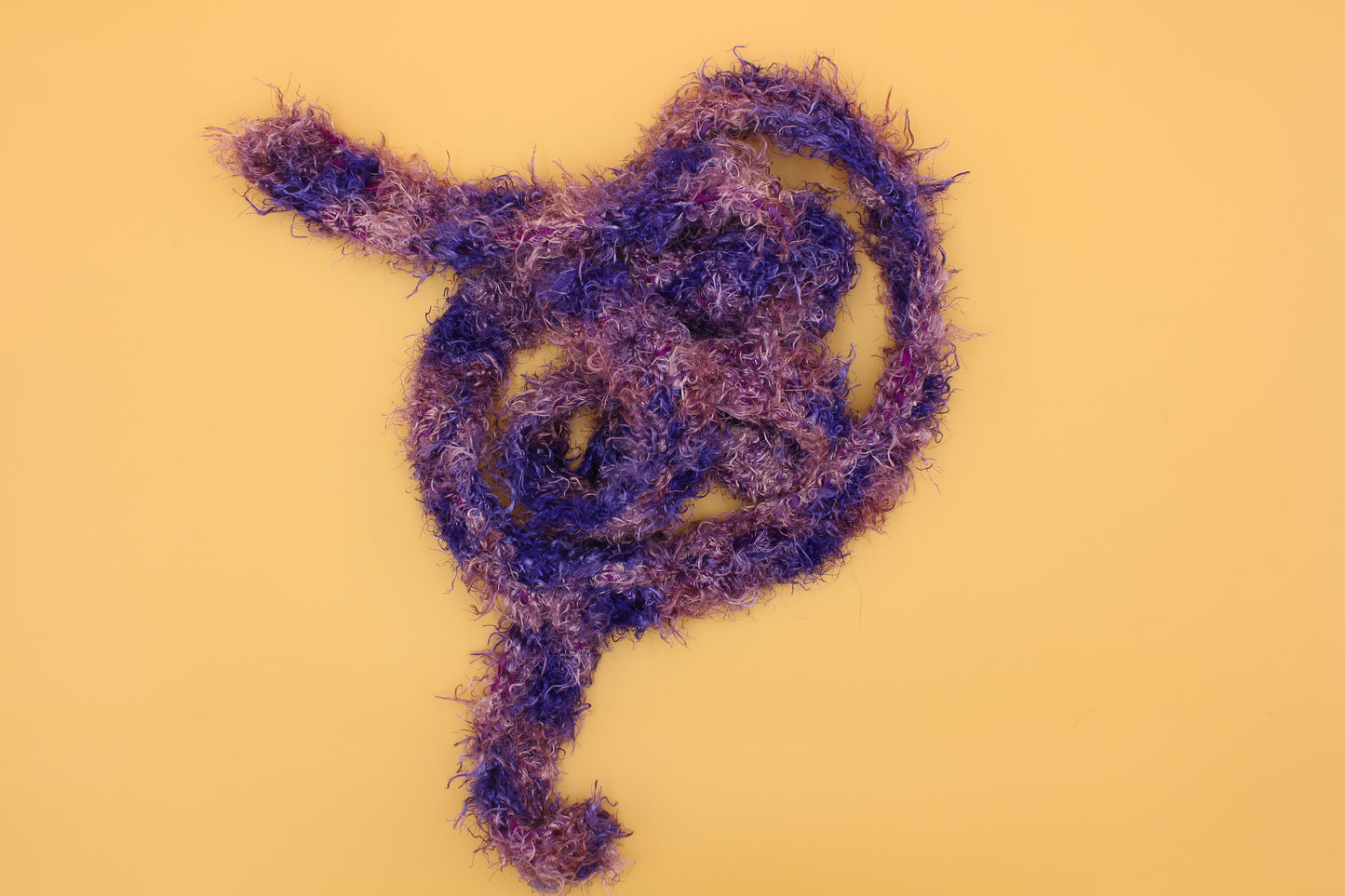 Purple furry scarf